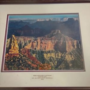 Vintage framed picture Grande canyon Mt Hayden